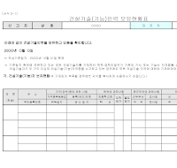 건설기술(기능)인력보유현황표